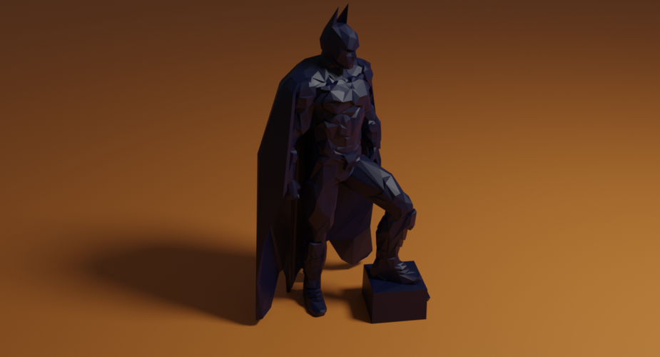 BATMAN Low Poly dark Knight 3D Print 280231