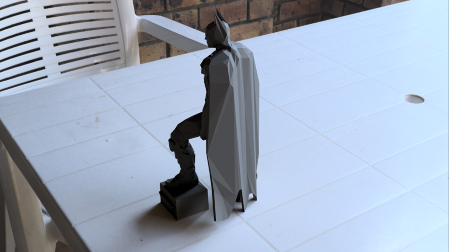 BATMAN Low Poly dark Knight 3D Print 280233