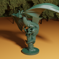 Small DRAGON ON BROKEN TREE 3D Printing 280560
