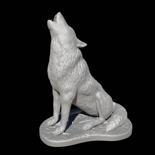 Wolf howling 3D Print 280642