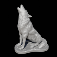 Small Wolf howling 3D Printing 280642