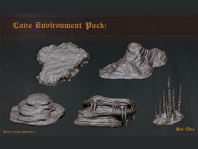Cave Environment Pack: Set One (Designed for 25mm characters) 3D Print 280881
