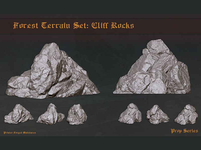 Forest Environment Pack: Cliff Rocks (for 25mm characters)