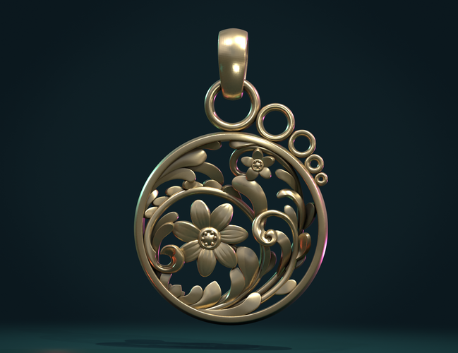 Scrollwork Pendant 3D Print 280936