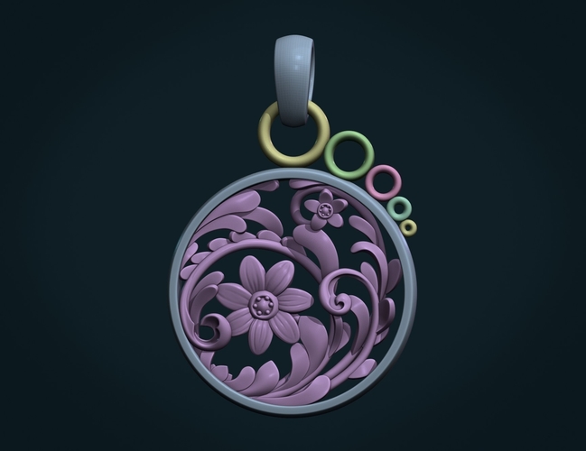 Scrollwork Pendant 3D Print 280946