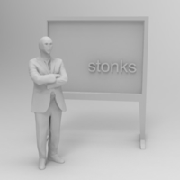 Small Meme Man - STONKS 3D Printing 281020