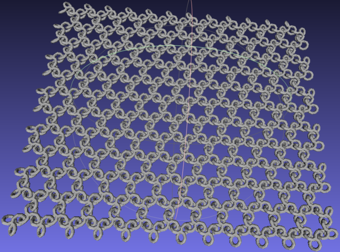 288 piece tri-lobed element chainmail surface.  3D Print 281175