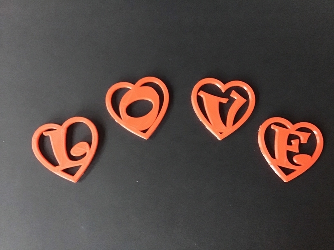 EMPTY HEART Valentine's day 3d letters STL file