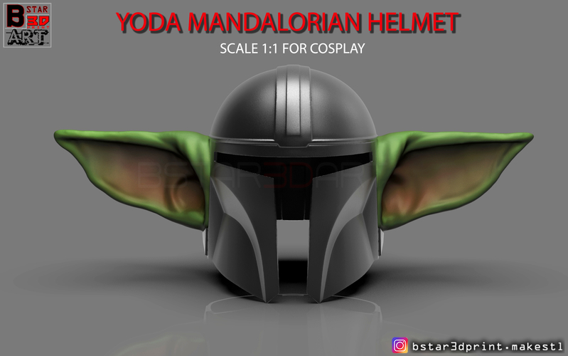 Yoda Mandalorian Helmet - Star Wars Mandalorian  3D Print 281326