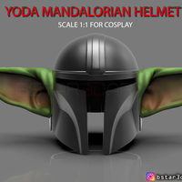 Small Yoda Mandalorian Helmet - Star Wars Mandalorian  3D Printing 281326