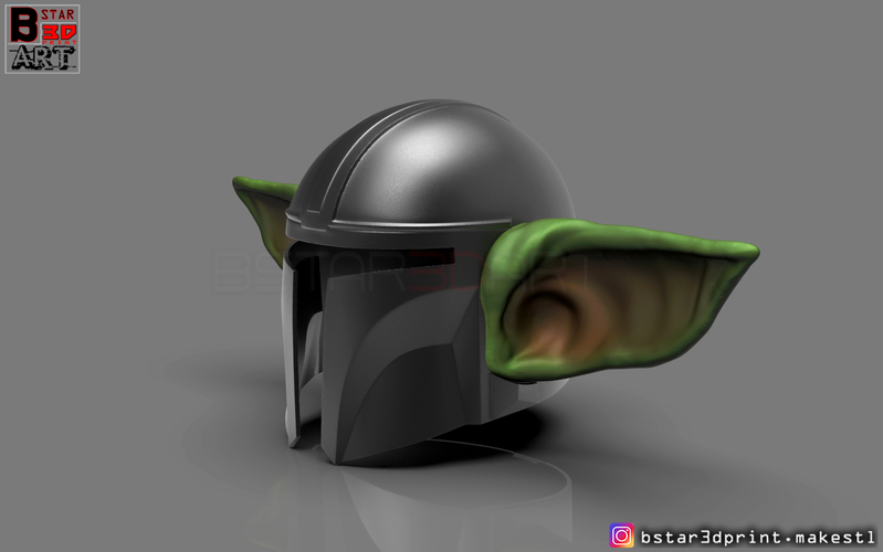 Yoda Mandalorian Helmet - Star Wars Mandalorian  3D Print 281327