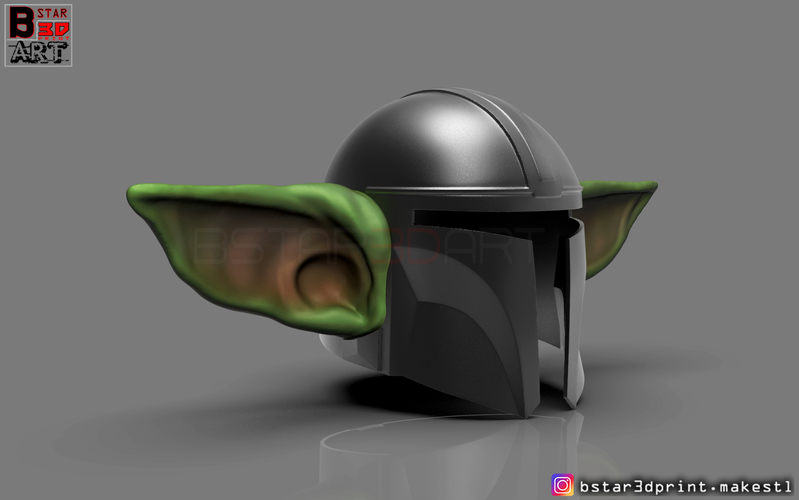 Yoda Mandalorian Helmet - Star Wars Mandalorian  3D Print 281329