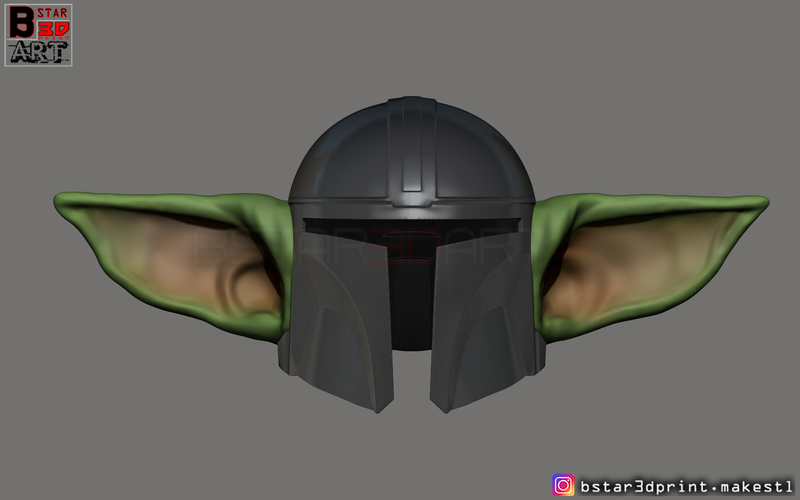 Yoda Mandalorian Helmet - Star Wars Mandalorian  3D Print 281330