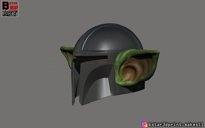 Yoda Mandalorian Helmet - Star Wars Mandalorian  3D Print 281331