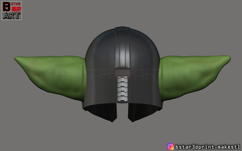 Yoda Mandalorian Helmet - Star Wars Mandalorian  3D Print 281334