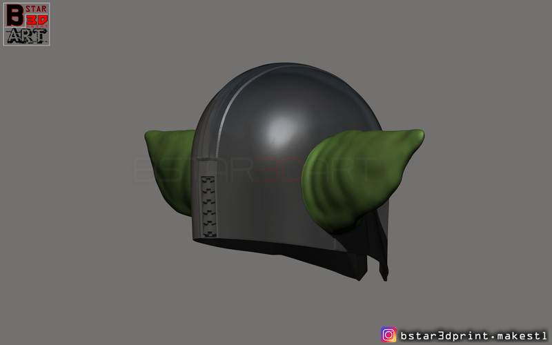 Yoda Mandalorian Helmet - Star Wars Mandalorian  3D Print 281335