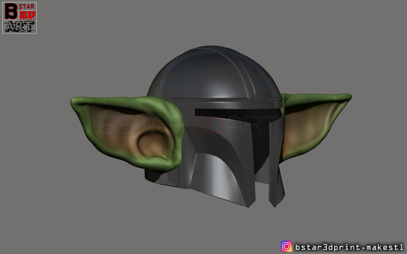 Yoda Mandalorian Helmet - Star Wars Mandalorian  3D Print 281337