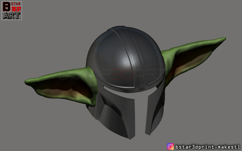 Yoda Mandalorian Helmet - Star Wars Mandalorian  3D Print 281338