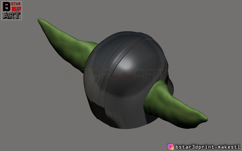 Yoda Mandalorian Helmet - Star Wars Mandalorian  3D Print 281339
