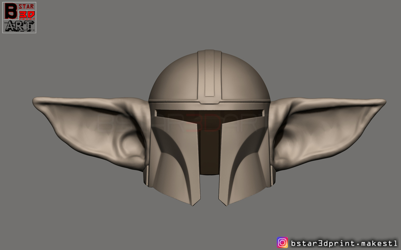 Yoda Mandalorian Helmet - Star Wars Mandalorian  3D Print 281340