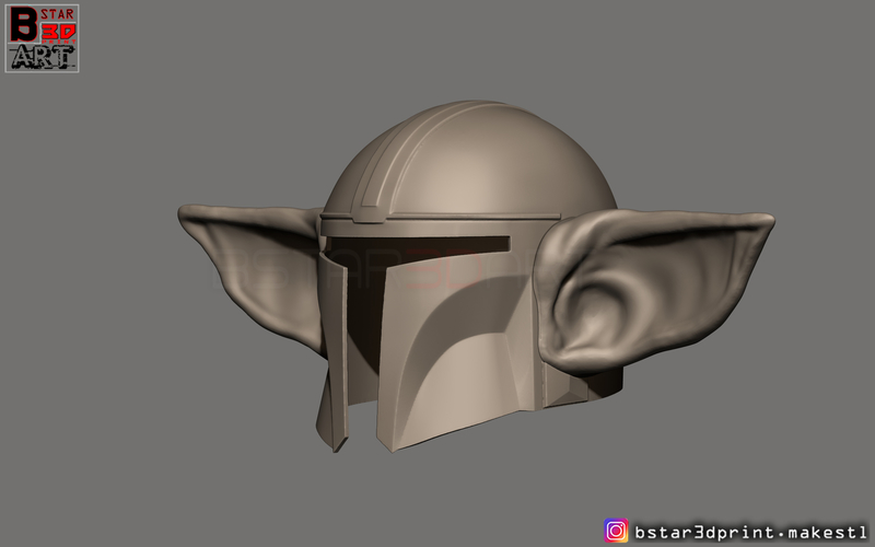 Yoda Mandalorian Helmet - Star Wars Mandalorian  3D Print 281341