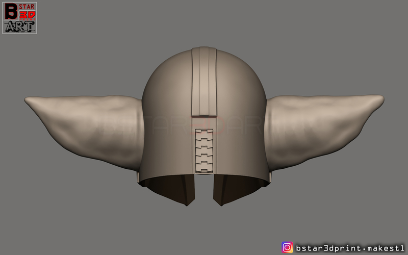 Yoda Mandalorian Helmet - Star Wars Mandalorian  3D Print 281343