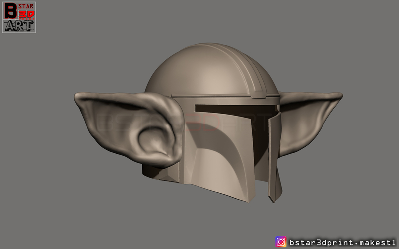 Yoda Mandalorian Helmet - Star Wars Mandalorian  3D Print 281344