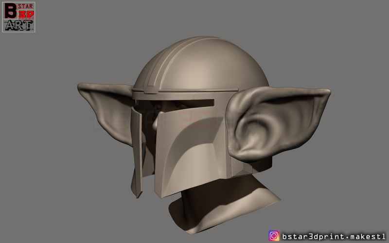 Yoda Mandalorian Helmet - Star Wars Mandalorian  3D Print 281346