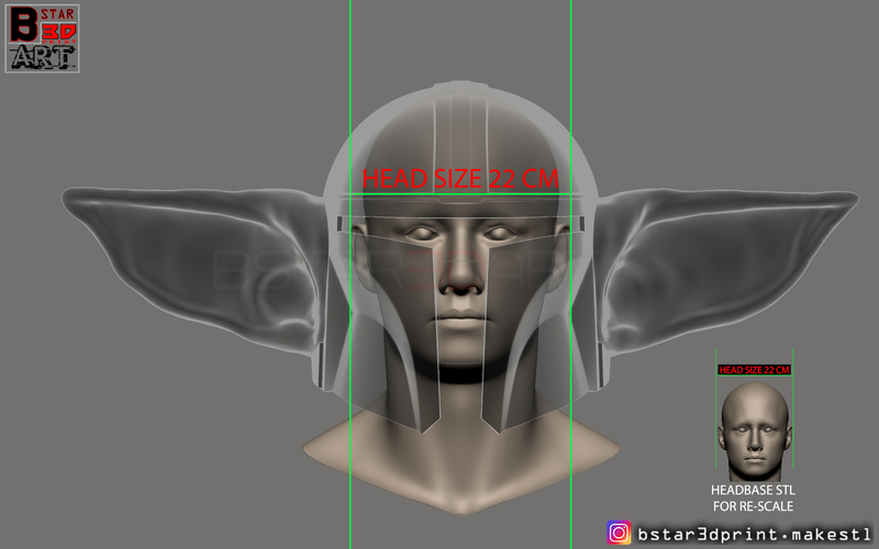 Yoda Mandalorian Helmet - Star Wars Mandalorian  3D Print 281348