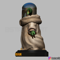 Yoda Baby with Mandalorian Helmet High quality - Thumbnail 3