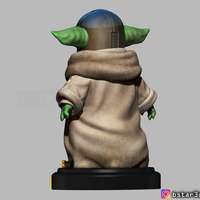 Yoda Baby with Mandalorian Helmet High quality - Thumbnail 4