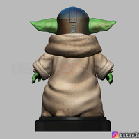 Yoda Baby with Mandalorian Helmet High quality - Thumbnail 5