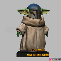 Yoda Baby with Mandalorian Helmet High quality - Thumbnail 8