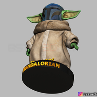 Yoda Baby with Mandalorian Helmet High quality - Thumbnail 9
