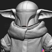 Yoda Baby with Mandalorian Helmet High quality - Thumbnail 18