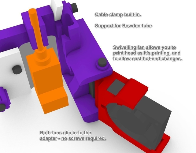 Creality CR-10 EZ Access Hot End fan holder adapter 3D Print 281874