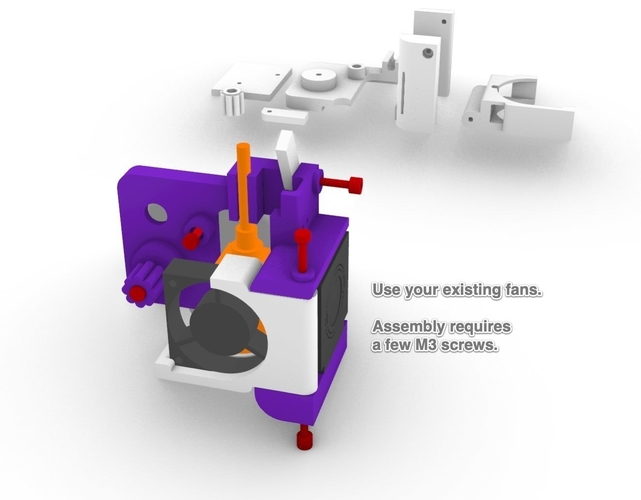 Creality CR-10 EZ Access Hot End fan holder adapter 3D Print 281875