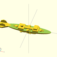 Small 1/1200 Aeronef compatible flying warships 3D Printing 28188