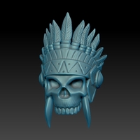 Native American Skull Ring 3D print model - Thumbnail 1