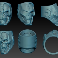 Iron Man Skull Ring 3D print model - Thumbnail 2