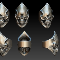 Faceless Skull Ring 2 3D print model - Thumbnail 2