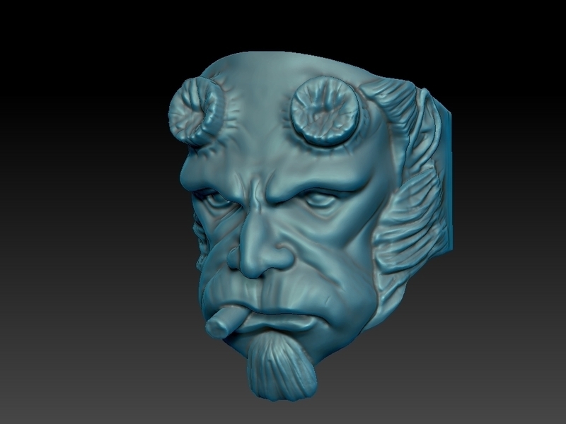 Hell Boy Ring 3D print model