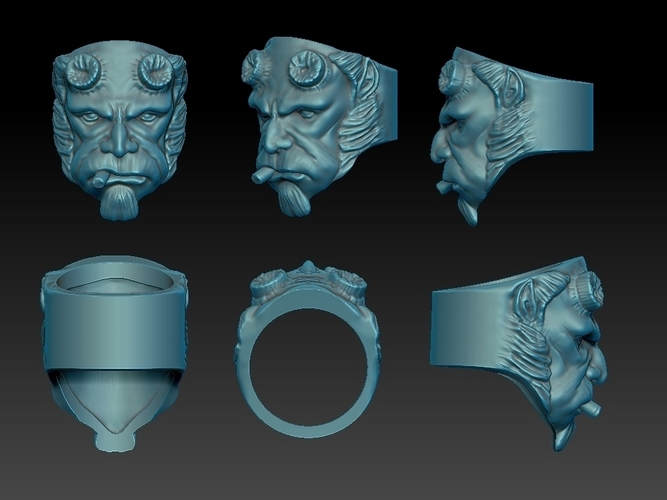 Hell Boy Ring 3D print model 3D Print 281960