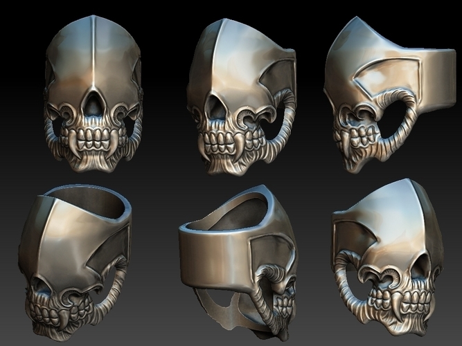 Faceless Skull Ring 3D print model 3D Print 281980