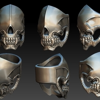 Faceless Skull Ring 3D print model - Thumbnail 3