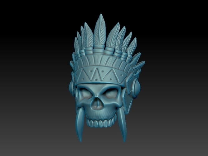 Native American Skull Ring 3D print model