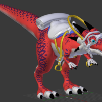 Small Dragon Ball Dinosaure Red Running  3D Printing 282011