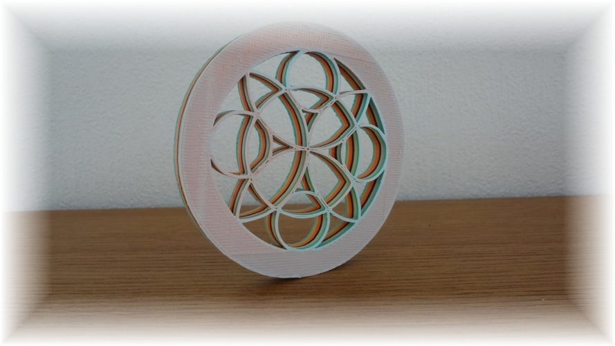 3D Colorful Flower of Life Mandala 3D Print 28233