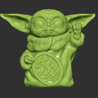 Baby Yoda Maneki Neko Lucky Cat - Thumbnail 3