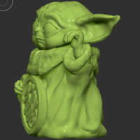 Baby Yoda Maneki Neko Lucky Cat - Thumbnail 4